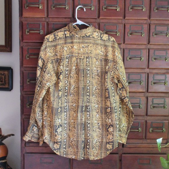 Small Long Sleeve SILK Floral Blouse DETAILS EXPRESS - Picture 3 of 4